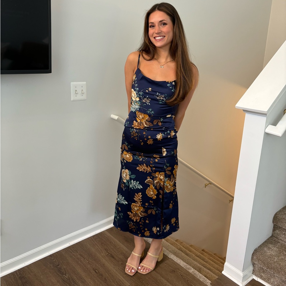Navy Blue Floral dress
